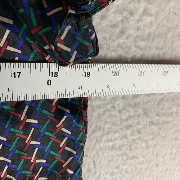 Talbots Womens Short Sleeve Pleated Neck Multicolor Blouse 100% Silk Top Size 10 - Picture 4 of 10